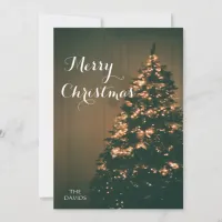 Modern Trendy Christmas , Dark Dusky Photo Holiday Card