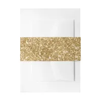 Gold Glitter Photo Invitation Belly Band