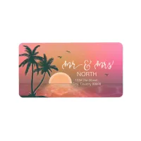 Tropical Isle Sunrise Mr & Mrs Pink ID581 Label