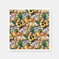 Graceful Stylish Gorgeous Vintage Pattern Pansies Napkins