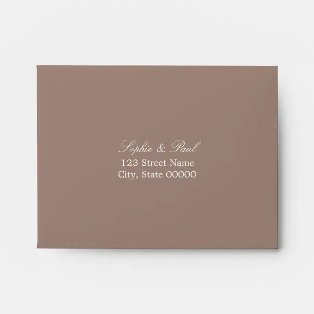 Taupe Self Addressed RSVP Envelope