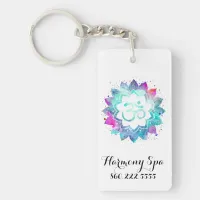 *~* OM AUM Symbol Lotus Watercolor  Mandala Keychain