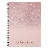 Rose Gold Glitter Blush Pink Ombre Notebook