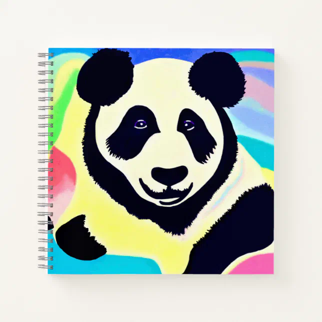 Panda multicolored background notebook