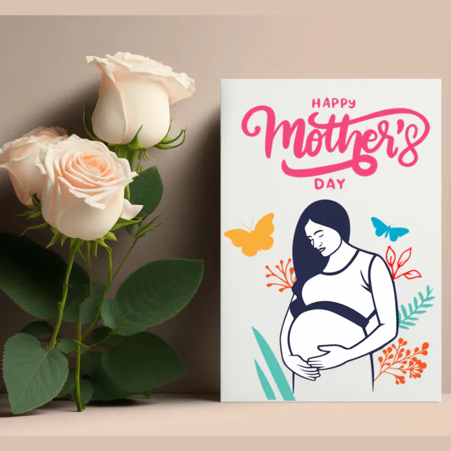 Expectant Mother Mother's Day Folded Greeting Card