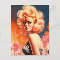 Barbenheimer apocalyptic retro woman postcard