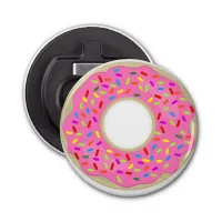 A Frosted Donut Fun Pink Breakfast Bottle Opener