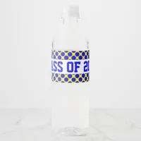 Modern Yellow and Blue 2024 High School Senior Water Bottle Label