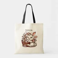 Personalized Cute Easter Bunny  Tote Bag