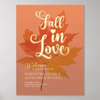 Fall in Love Leaf Terracotta Wedding Welcome Foil Prints