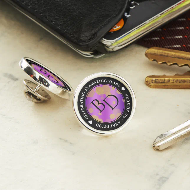 6th 33rd 47th 48th Amethyst Wedding Anniversary Lapel Pin