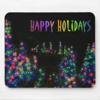 Happy Holidays Tree Lights Mousepad