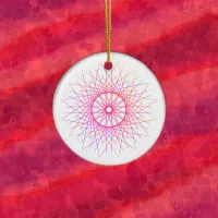 Pink Star Doodle Ceramic#28  Ceramic Ornament