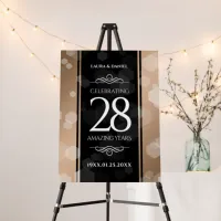 Elegant 28th Linen Wedding Anniversary Celebration Foam Board