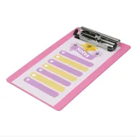 Yellow Purple Girly Floral Flower Blossom Hearts Mini Clipboard