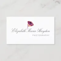 fuchsia pink watercolor floral business cards