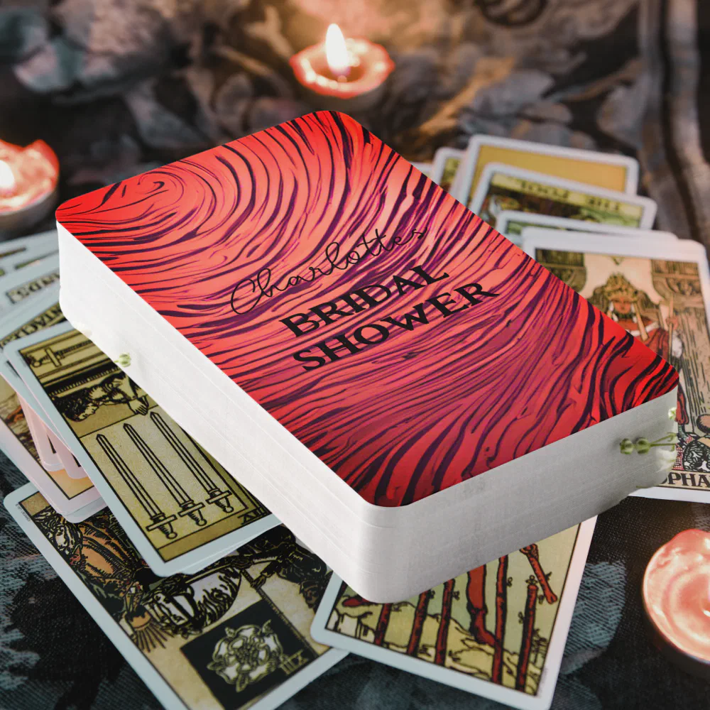 Bridal Shower Opulent Satin Red Tarot Cards