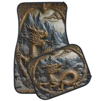 Leather Dragon in Calm Landscape Car Floor Mat