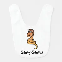 Saucy-Saurus: Whimsical Dino Charm Baby Bib