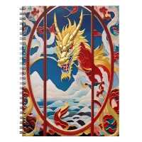 Fire breathing dragon Gold And Red Notebook