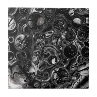 Black and White Infinity Ceramic Tile