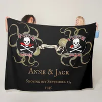 Pirate Wedding Fleece Blanket