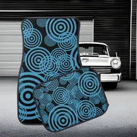 Hypnotizing circles - blue car floor mat