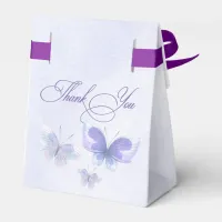 Rustic Floral Purple Lilac Butterflies Quinceanera Favor Boxes