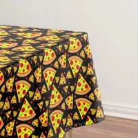 Novelty Pizza Slices Pizzeria Restaurant Black Tablecloth