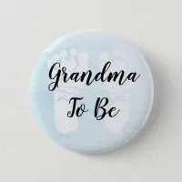 Grandma to be blue  Footprints Baby Shower Button