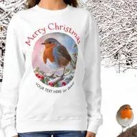 Festive Winter Robin Redbreast Merry Christmas Sweatshirt