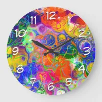 Disco Ball Electricity Fluid Art    Large Clock