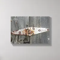 Hinge on Barn Wood Canvas Print