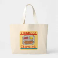 Childhood Charcuterie Cartoon Lunch Art Large Tote Bag