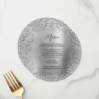 Circular Silver Glitter and Foil Menu