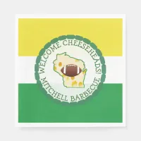 Gold and Green Football Wisconsin Colors Party Napkins