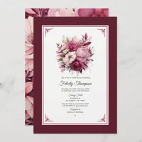 Shades of Wine Floral Bridal Shower Invitation