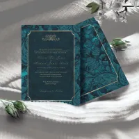 Formal Paisley Wedding Dark Teal ID767 Invitation