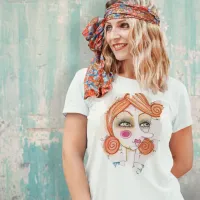 Whimsical Abstract Face Artsy Fun Unique Colorful  Tri-Blend Shirt