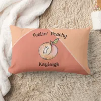 Peach Terracotta Modern Funny Cute Trendy Kitschy Lumbar Pillow