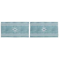 Southwest Winter Snowflakes & Pine Trees Blue Pillow Case