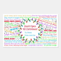 Christmas Lyrics  Rectangular Sticker