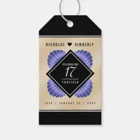 Elegant 17th Shells Beach Sand Wedding Anniversary Gift Tags