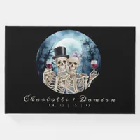 Hallowen Gothic Skulls Tarot The Lovers Wedding Guest Book