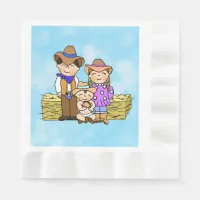 Country and Western Cowboy Themed Boys Baby Shower Napkins