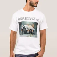 Merry Christmas Y'All Marvelous Winter Night  T-Shirt