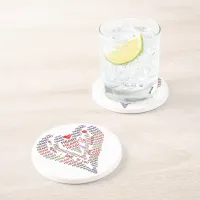 Words of Heart Sandstone Drink Coaster