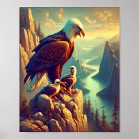 Majestic Eagle Capturing A Lake Trout 8"x10" Poster