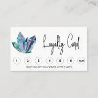 *~* Cosmic Blue Crystals QR LOGO Rewards Thank you Loyalty Card