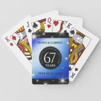 Elegant 67th Star Sapphire Wedding Anniversary Playing Cards